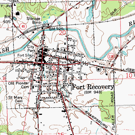 Topographic Map of Fort Recovery Elementary School, OH