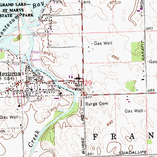 Topographic Map of Franklin Elementary School, OH