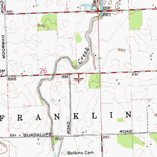 Topographic Map of Franklin School (historical), OH