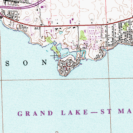 Topographic Map of Harbor Point, OH