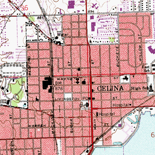 Topographic Map of Immaculate Conception School, OH