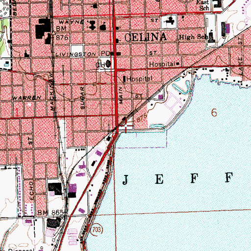 Topographic Map of North Shore Park, OH