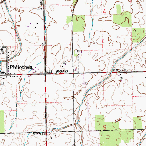 Topographic Map of Philothea Station (historical), OH