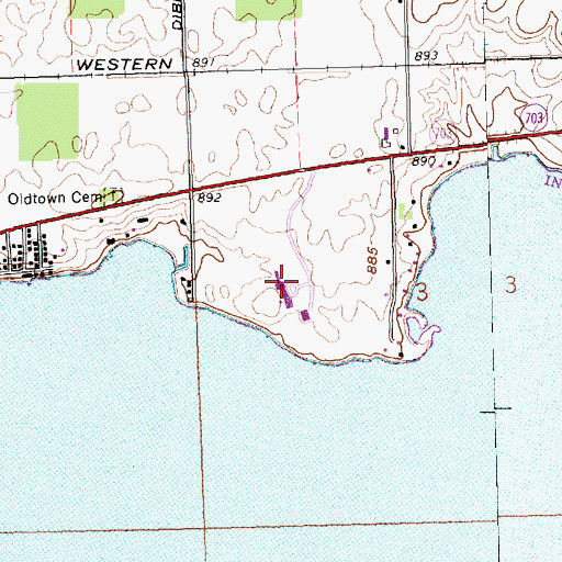 Topographic Map of Wright State University - Lake Campus, OH