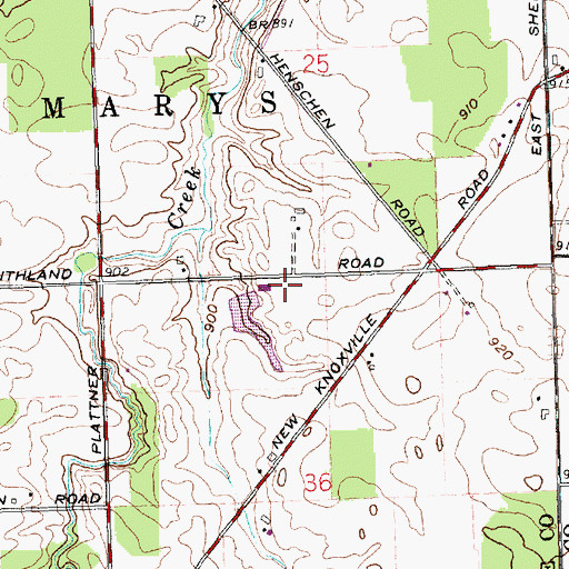 Topographic Map of Berghorn School (historical), OH