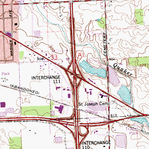 Topographic Map of Interchange 111, OH