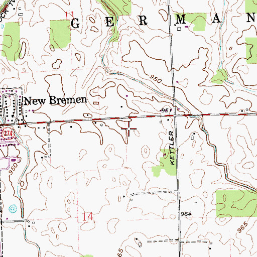 Topographic Map of New Bremen High School, OH
