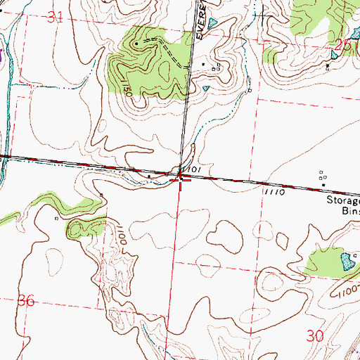 Topographic Map of Buck Creek School (historical), OH