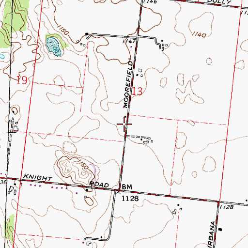 Topographic Map of Hedges School (historical), OH