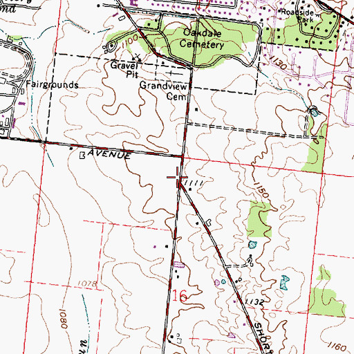 Topographic Map of Oakdale School (historical), OH