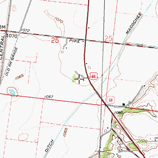 Topographic Map of West Liberty-Salem High School, OH
