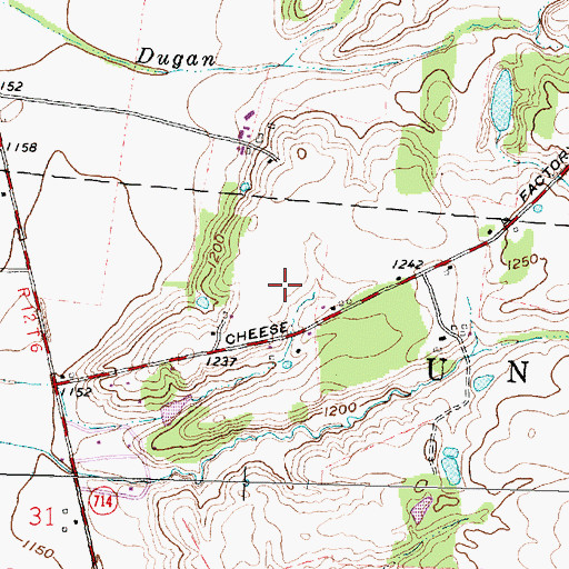 Topographic Map of Woodland Golf Course, OH