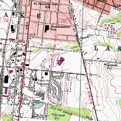 Topographic Map of Bellefontaine High School, OH