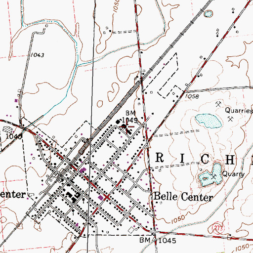 Topographic Map of Benjamin Logan Elementary School, OH