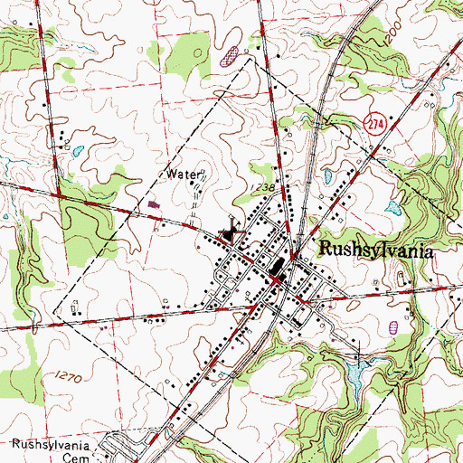 Topographic Map of Benjamin Logan Middle School, OH