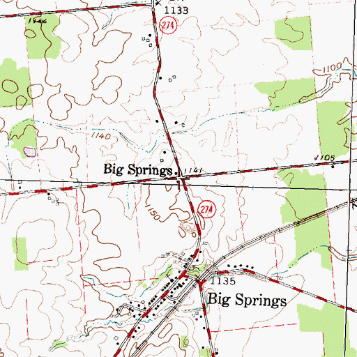 Topographic Map of Big Spring School (historical), OH