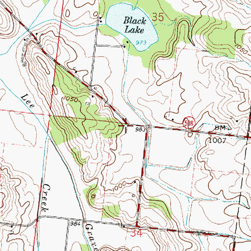 Topographic Map of Black Lake School (historical), OH