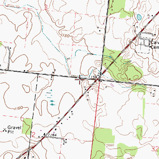 Topographic Map of Burkhart School (historical), OH