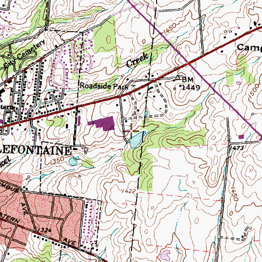 Topographic Map of Carter Park, OH