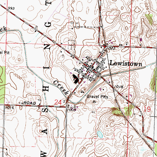 Topographic Map of Indian Lake Middle School, OH