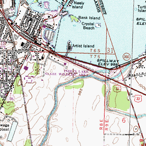 Topographic Map of Indian Lake State Wildlife Area, OH