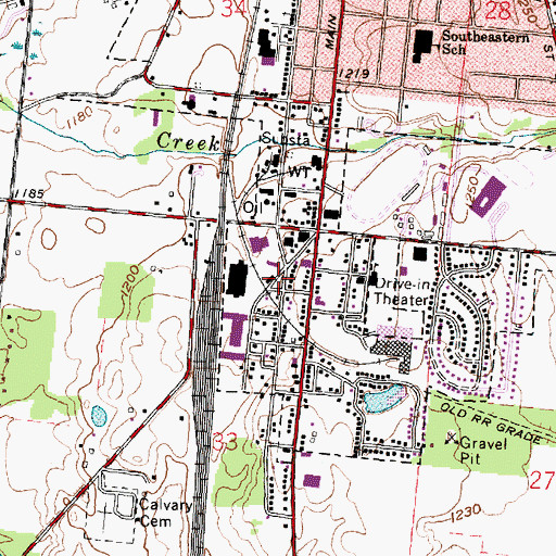 Topographic Map of Iron City Park, OH