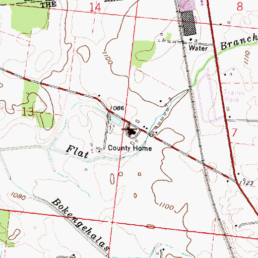 Topographic Map of Logan County Home, OH