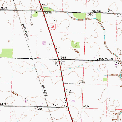 Topographic Map of Lone Oak School (historical), OH