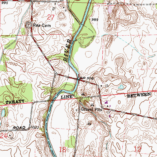 Topographic Map of McColly Bridge, OH