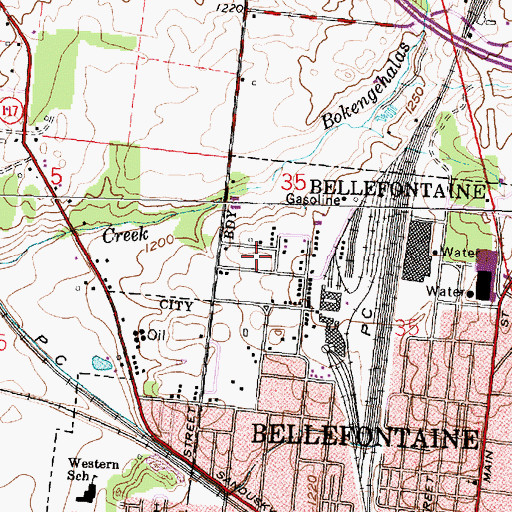 Topographic Map of McCracken-Myrtle Park, OH