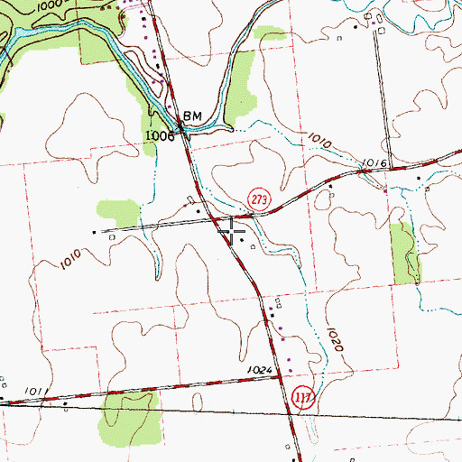 Topographic Map of North Fork School (historical), OH