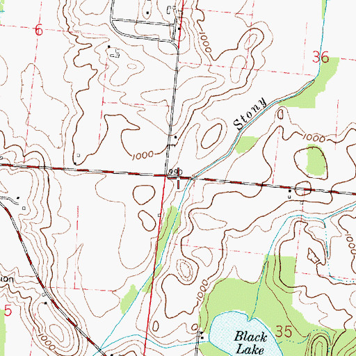 Topographic Map of North Lake School (historical), OH