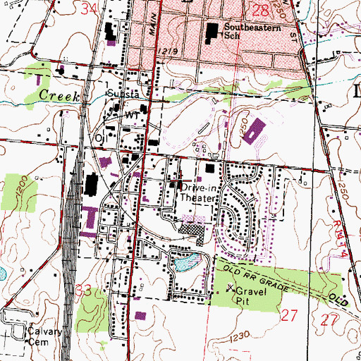 Topographic Map of Pine Avenue Elementary School, OH