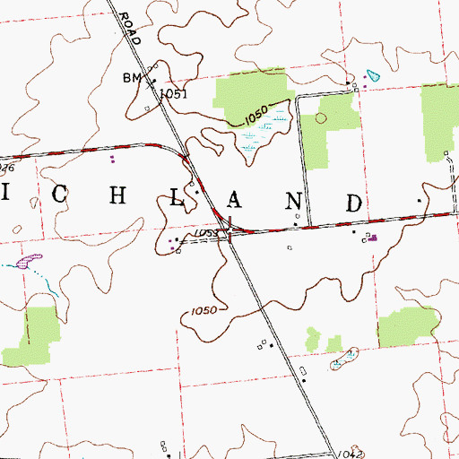 Topographic Map of Roebuck School (historical), OH
