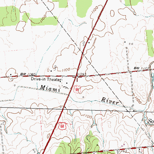 Topographic Map of Whitetown School (historical), OH