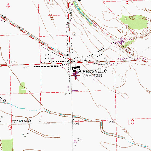 Topographic Map of Ayersville Elementary School, OH