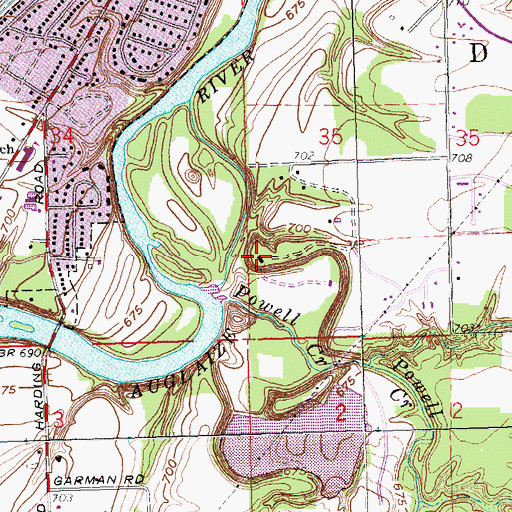 Topographic Map of Camp Lacota, OH