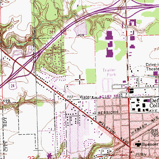 Topographic Map of Diehl Park, OH