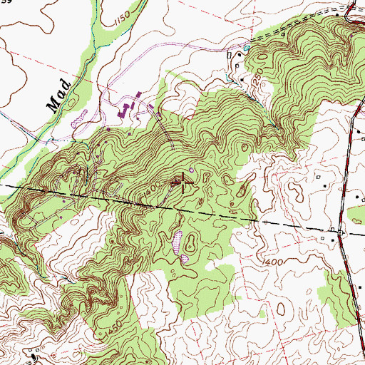 Topographic Map of Valley Hi Ski Area, OH