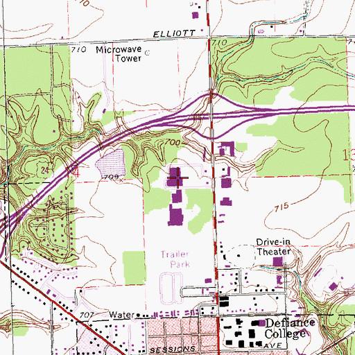 Topographic Map of Northtowne Mall Shopping Center, OH