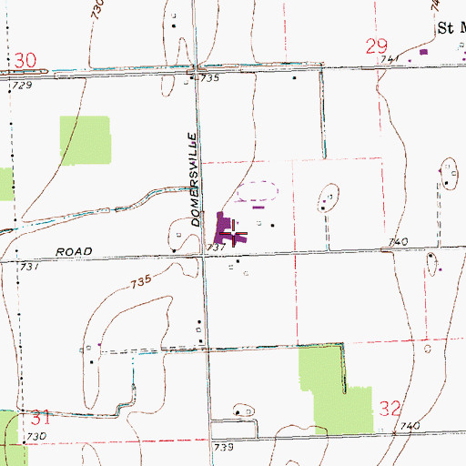 Topographic Map of Tinora Elementary School, OH