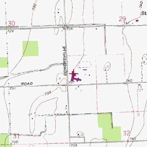Topographic Map of Tinora High School, OH