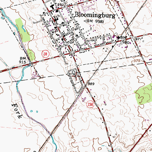 Topographic Map of Bloomingburg Cemetery, OH
