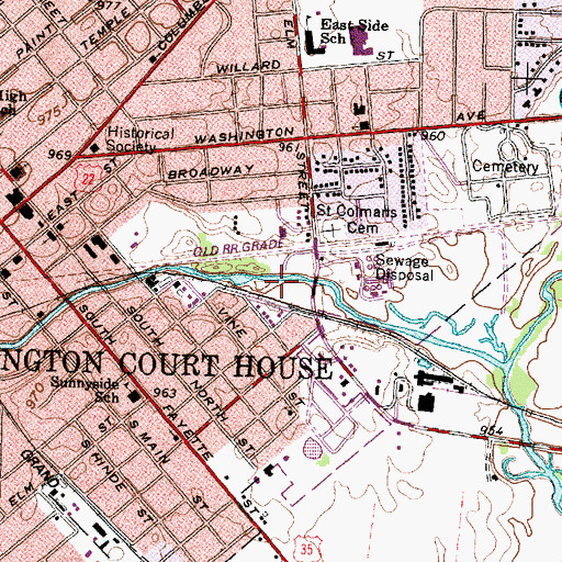 Topographic Map of Christman Memorial Park, OH
