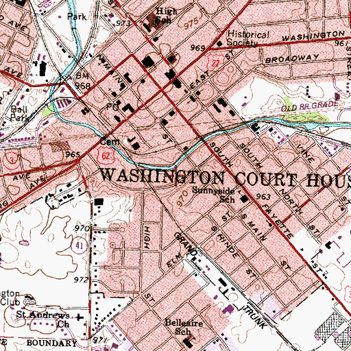 Topographic Map of Gardner Athletic Field, OH