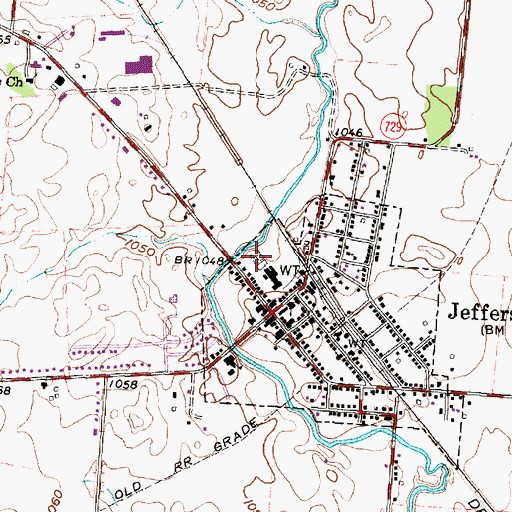 Topographic Map of Old Jeffersonville Cemetery, OH