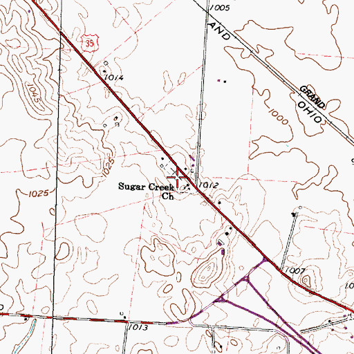 Topographic Map of Sugar Creek Cemetery, OH