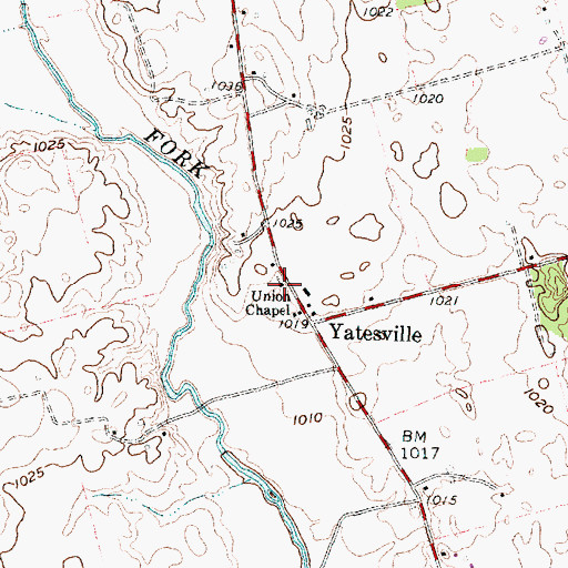Topographic Map of Union Chapel Cemetery, OH