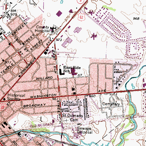 Topographic Map of Washington Court House High School, OH