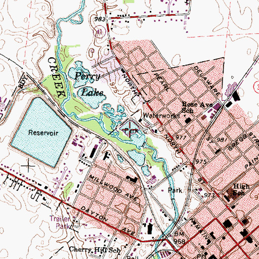Topographic Map of Washington Park, OH